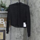 NWT La La Land Creative Co. Womens Ribbed Pullover Hooded Hoodie M Charcoal Gray
