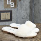 NWT Chinese Laundry Womens Mulholland Fuzzy Flat Sandals 7 Cream Ivory