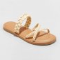 NEW Universal Thread Womens Hilda Braided Strappy Footbed Sandals Off-White 10