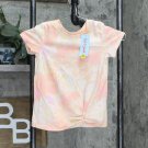 NWT Cat & Jack Toddler Girls' Tie-Dye Twist-Front Short Sleeve T-Shirt 2T PInk Tie Dye