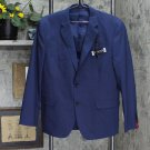 JF J.Ferrar Men's Slim Fit 2-Button Suit Coat Jacket Dark Blue Texture 42S