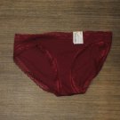 NWT Auden Women's Cotton Bikini Panties with Lace M Berry Red