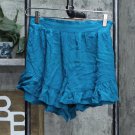 NWT Wild Fable High-Waisted Flutter Shorts XS Dark Teal Blue