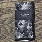 NWT Alfani Mens Chequer Geometric Silk Pocket Square One Size Black Check