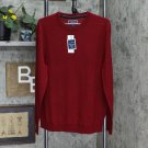 NWT Club Room Men's Solid Crew Neck Merino Wool Blend Sweater L Cherry Red