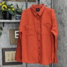 NEW Junk Food Men's Gordy Flecked Long Sleeve Work Shirt Burnt Orange XL