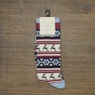 NWT Sun + Stone Men's Holiday Reindeer Crew Socks 10-13 Blue Reindeer Print