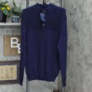 NWT Club Room Men's Ribbed Four-Button Pullover Sweater S Navy Blue