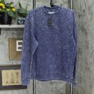 NWT And Now This Men's Acid Wash Fleece Crewneck Sweatshirt S Bluedo