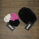 NWT Apparis Francesca 4-Piece Faux Fur Accessory Bundle Scrunchies Makeup Bag Noir