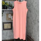 Universal Thread Womens Burnout Sleeveless T-Shirt Dress Bright Pinkish Orange L