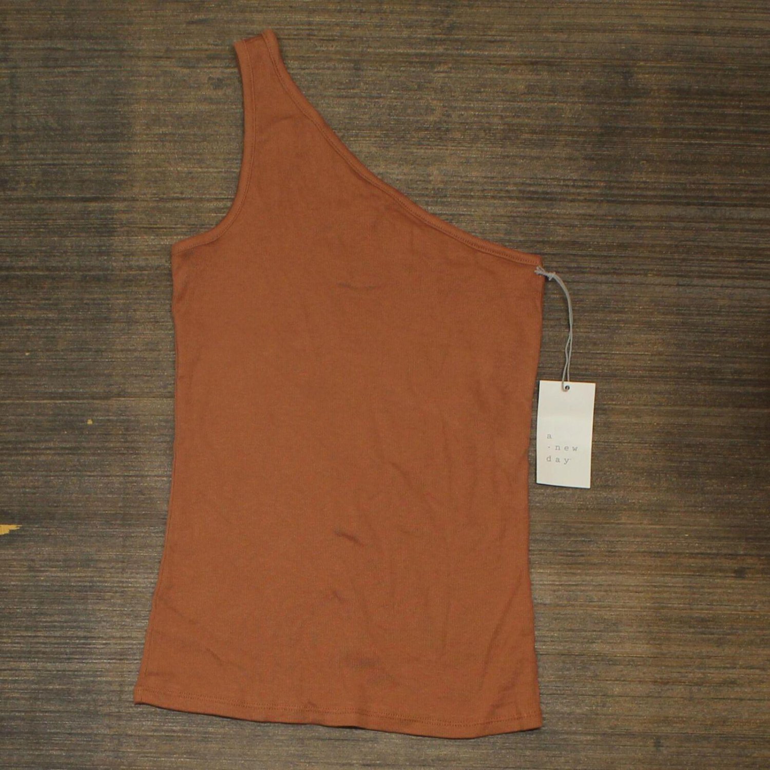 NWT A New Day Women's Slim Fit One Shoulder Tank Top XS Light Brown