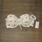 NWT Shade & Shore Lightly Lined Ruffle Detail Cinch-Front Bandeau Bikini Top 36C Floral Print