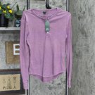 NWT Wild Fable Women's Long Sleeve Ribbed Henley T-Shirt L Dark Mauve Pink
