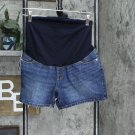 NWT Isabel Maternity Over Belly Midi Maternity Jean Shorts 6 Dark Wash Blue