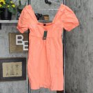 NWT Wild Fable Women's Short Sleeve Square Neck Mini Dress S Orange