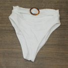 Xhilaration Juniors' Pique Belt High Leg High Waist Bikini Bottom White XS