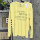 NWT Doe. Women's Plus Size Essential Oil Obsessed Long Sleeve Graphic T-Shirt 2X Yellow