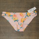 NWT Shade & Shore Strappy Side Textured Cheeky Bikini Bottom AFR63 L Grapefruit Print Multicolor