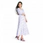 NWT Private Label Women's Gemma Puff Sleeve Dress PDD-119 M Blue / White