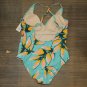 Kona Sol Criss Cross Back Medium Coverage One Piece Swimsuit Floral Multi XL