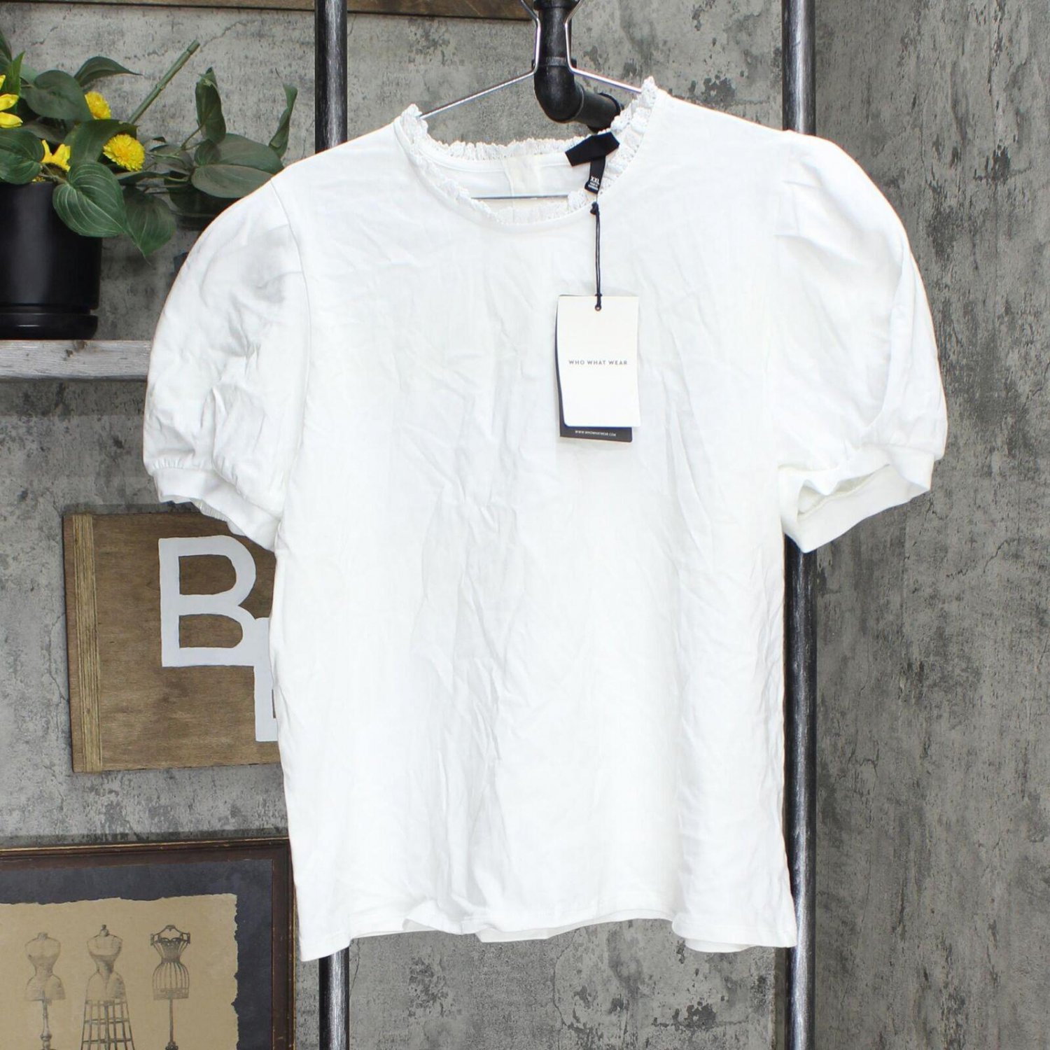 NWT Who What Wear Women's Short Sleeve T-Shirt WKT-424 XXL White