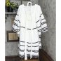 NWT Private Label Women's Plus Size Ric Rac Flare Sleeve Dress PDD-100-BP 1X Black / White