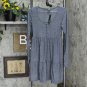 NWT Wild Fable Women's Long Sleeve Round Neck Tiered Babydoll Mini Dress 53650A0001 S Blue / Gray