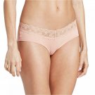 Auden Women's Cotton Hipster Panties with Lace Waistband X-Large Dark Peach