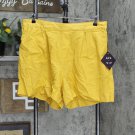 NWT Ava & Viv Women's Plus Size Linen Shorts 566020 1X Yellow