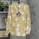 Ava & Viv Womens Plus Size Floral Print Long Sleeve Blouse 562973 Olive Green 1X