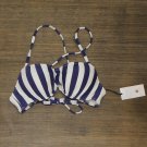 NWT Shade & Shore Women's Light Ribbed Bralette Bikini Top 78785821 32B White Stripe