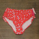NWT Xhilaration Juniors' High Leg High Waist Ruffle Bikini Bottom AFU34B M Red Floral