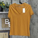 NWT A New Day Women's Short Sleeve V-Neck Casual Cuff T-Shirt 562552 M Rust Orange