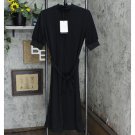 Who What Wear Short Sleeve High Neck Rib A-Line Midi Dress WD-800-2 Black XS