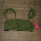 NWT Xhilaration Juniors' Button-Front Ruffle Bralette Bikini Top AFS54T XL Olive Green