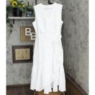 NEW Charter Club Womens Cotton Eyelet Flounce Wrap Dress. 100093988MS White 8