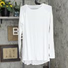 NWT Unbranded Womens Long-Sleeve Mesh Back Slub Tunic Top T-Shirt 16427093b089d9 M White