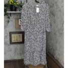 NWT A New Day Women's Leopard Print 3/4 Sleeve Tiered Dress 564648-Reg L Black