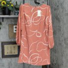 NWT A New Day Women's Floral Print Long Sleeve Dress 564655 Red S