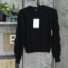 NWT Who What Wear Women's Pointelle Crewneck Pullover Sweater WS-295 XS Black