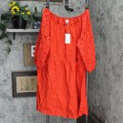 NWT A New Day Women's Plus Size Elbow Sleeve Eyelet Babydoll Dress 567897 2X Red