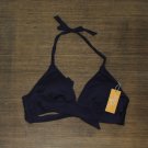 NWT Kona Sol Women's Faux Wrap Halter Bikini Top AF598T M Navy Blue