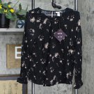 NWT Ava & Viv Women's Plus Size Floral Print Long Sleeve Blouse 77593755 X Black