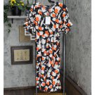NWT Who What Wear Women's Animal Print Flutter Elbow Sleeve Tie Waist Dress WD-793 S Cream Ivory