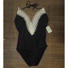 NWT Sea Angel Women's Lace Halter One Piece Swimsuit SA0930 M Black
