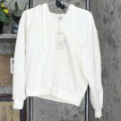 NWT Universal Thread Women's Patchwork Hooded Sweatshirt S Off-White Ivory