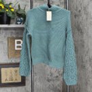 NWT Universal Thread Women's Turtleneck Detail Pullover Sweater 563825-1 S Teal Blue