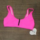 NWT Sugar Coast by Lolli Women's Zipper Bikini Top AB474 S Pink