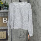 NWT Colsie Women's Leopard Print Cropped Lounge Sweatshirt W41G6 M Gray